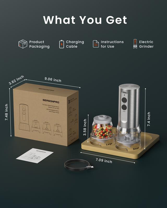 Electric Salt And Pepper Grinder Set