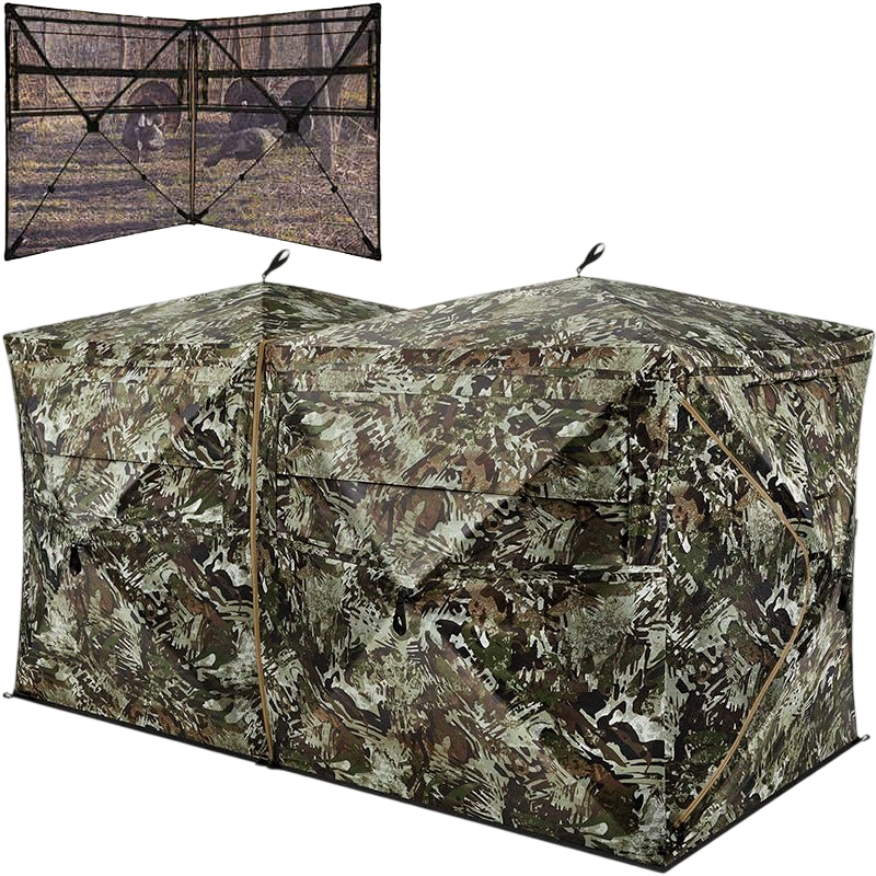 VisTrilogy See-Through Pop-Up Hunting Ground Blind for Deer, Turkey (4-6 Person)