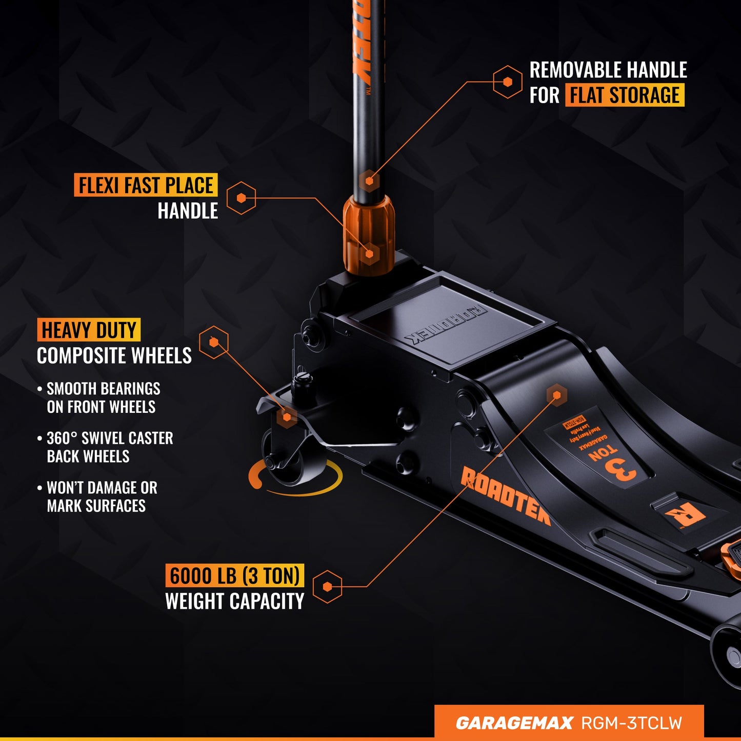 Heavy Duty Caster Wheel Low Profile Steel Ejack