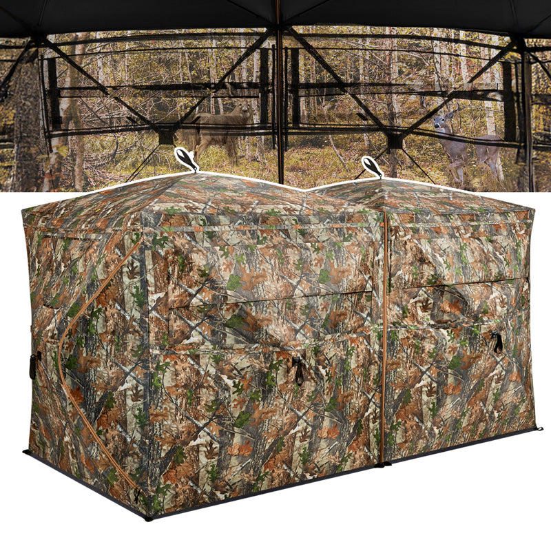 VisTrilogy See-Through Pop-Up Hunting Ground Blind for Deer, Turkey (4-6 Person)