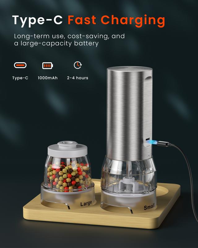 Electric Salt And Pepper Grinder Set