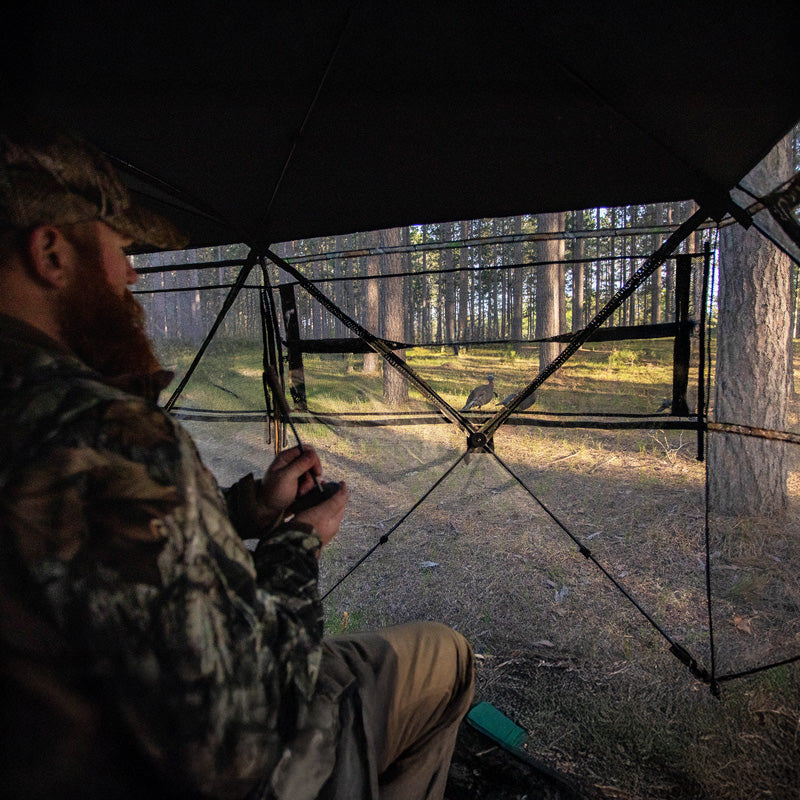 VisTrilogy See-Through Pop-Up Hunting Ground Blind for Deer, Turkey (4-6 Person)