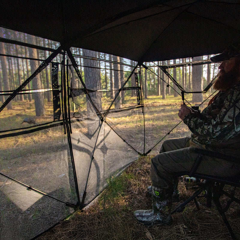 VisTrilogy See-Through Pop-Up Hunting Ground Blind for Deer, Turkey (4-6 Person)