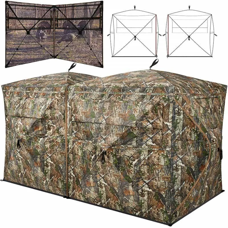 VisTrilogy See-Through Pop-Up Hunting Ground Blind for Deer, Turkey (4-6 Person)