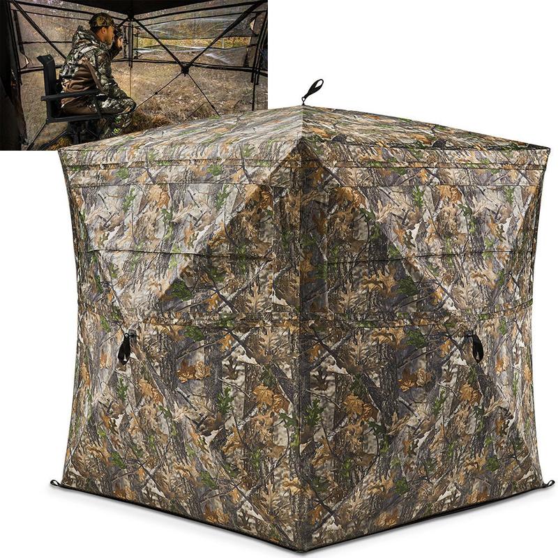 See Through Hunting Blind, 3-4 Person Pop Up Ground Deer Blind Camping Tents