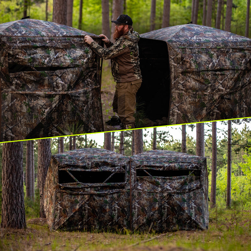 VisTrilogy See-Through Pop-Up Hunting Ground Blind for Deer, Turkey (4-6 Person)