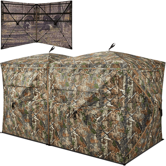 VisTrilogy See-Through Pop-Up Hunting Ground Blind for Deer, Turkey (4-6 Person)