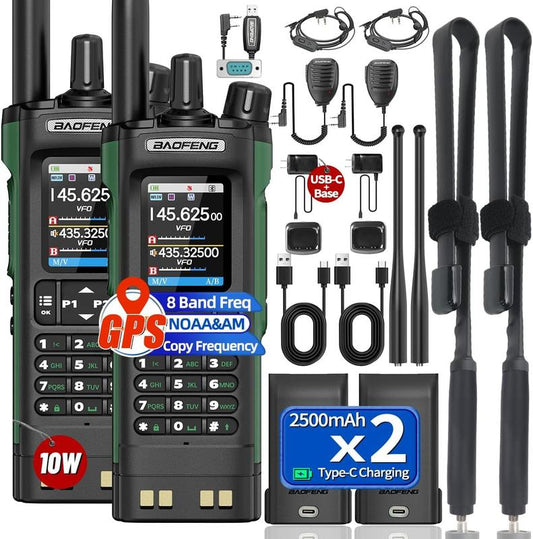 2PCS UV-32 Walkie Talkie 10W Long Range Rechargeable